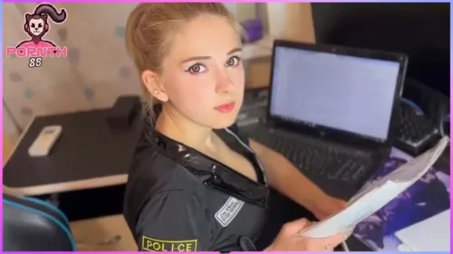 A cute police officer bribed her superiors Belloff